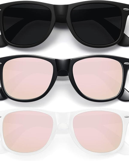 MEETSUN Polarized Sunglasses for Women Men Classic Retro Trendy Driving Sun Glasses UV400 Protection (3 Pack)