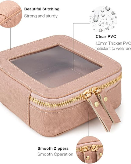Travel Clear Makeup Bag Set, TSA Approved Cosmetic Bag Case with Zipper Portable Makeup Pouch Toiletry Bag Traveling Cosmetic Organizer Storage Bag Car Organizer Car Essentials