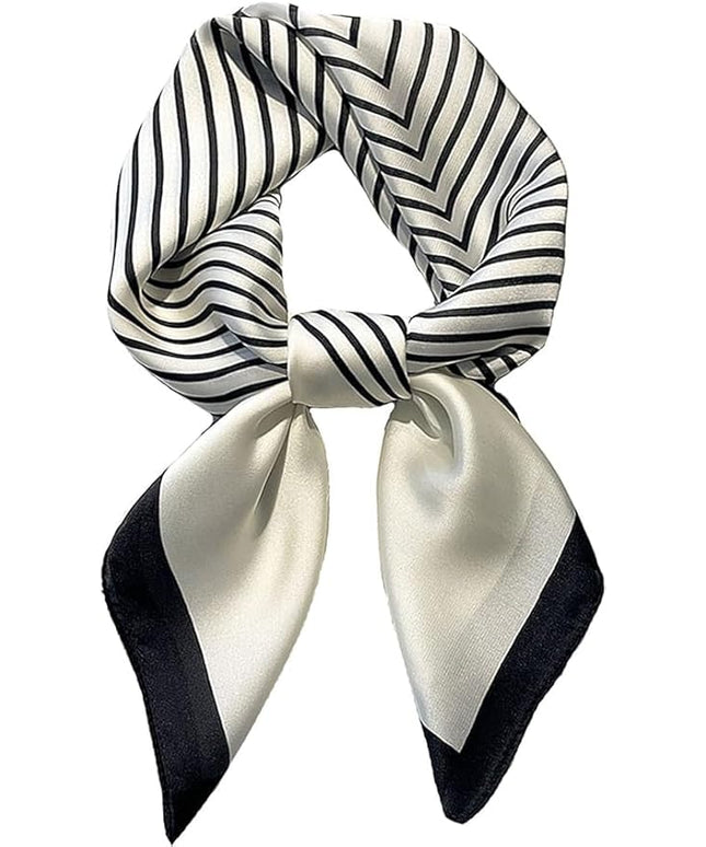 kcctoo 27.5" Mulberry Silk Feeling Head Scarf Women's Fashion Square Neck Satin Scarfs for Bag Hair Scarves Gift