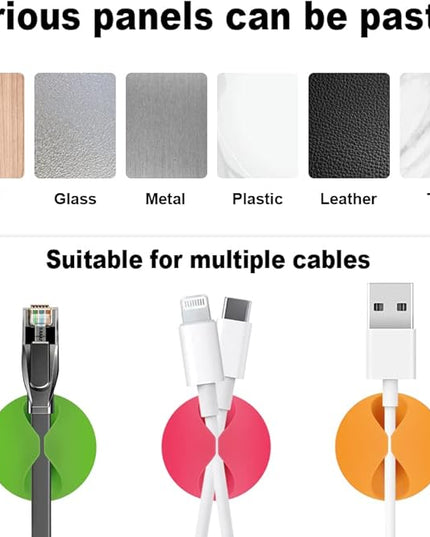 Shintop Cable Clips, Desk Cable Drop, Desk Wire Clips for All Your Computer, Electrical, Charging or Mouse Cord (Colorful,6pcs)
