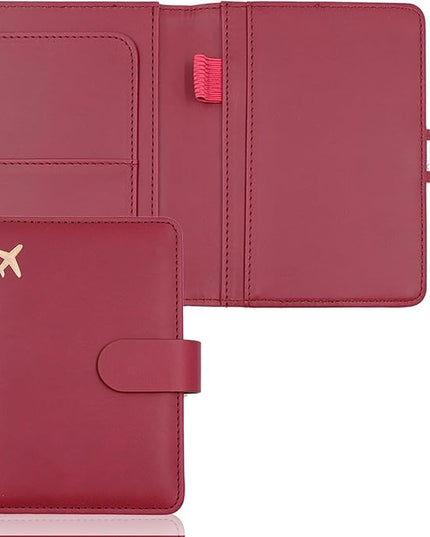 Melsbrinna Premium Leather Passport Holder Covers Case, Waterproof Rfid Blocking Travel Wallet Passport Holder with Pen Holder, Cute Passport Book for Women/Men