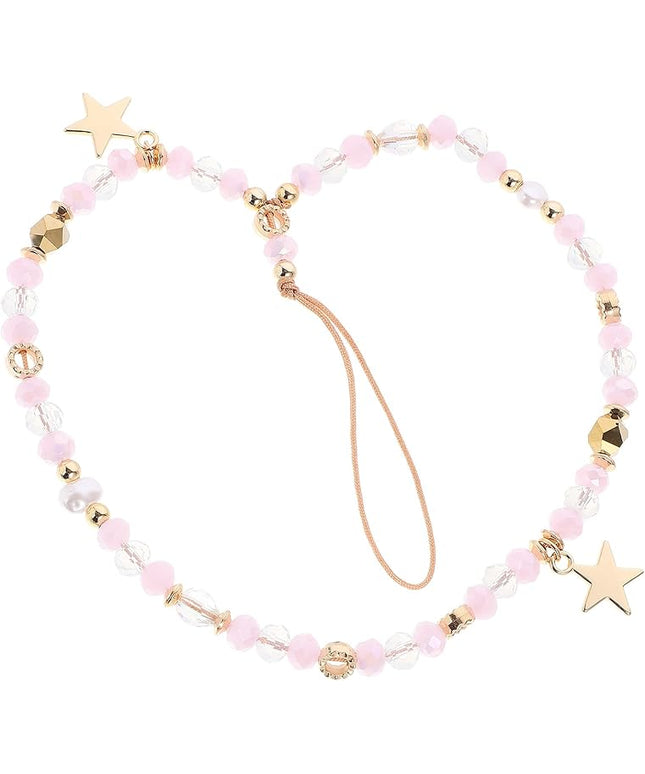 Five-pointed Star Beaded Phone Charm Strap Anti-slip Wrist Lanyard for Cell Phones Lightweight and Comfortable for Outdoor Use Versatile Hanging Pendant for Keys and Bags