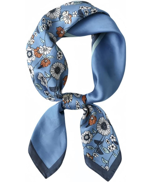 MINIDORA Satin Scarves for Women 27.5 × 27.5 inches Medium Square Elegant Silk Feeling Head Scarf