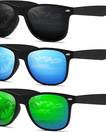 DEMIKOS Sunglasses Men Polarized Sunglasses for Mens Womens Retro Mirror Lens for Driving Fishing UV Protection