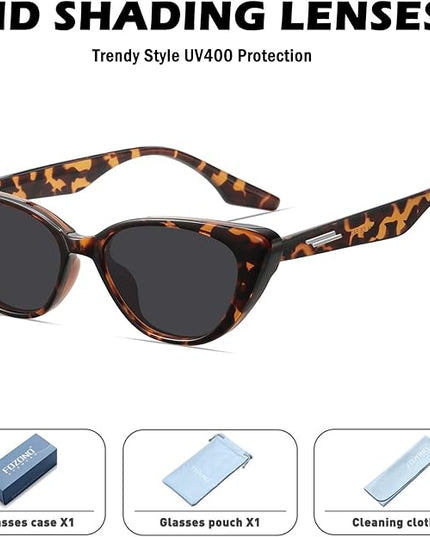 Retro Vintage Narrow Cat Eye Sunglasses for Women 90s Small Chic Style Trendy Sunnies UV400 Protection FZN7514