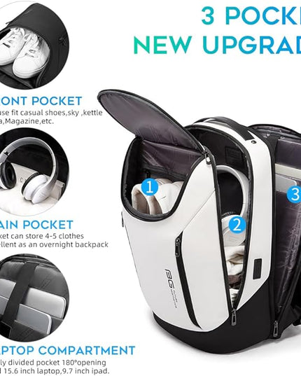 BANGE Business Smart Backpack Waterproof fit 15.6 Inch Laptop Backpack with USB Charging Port,Travel Durable Backpack