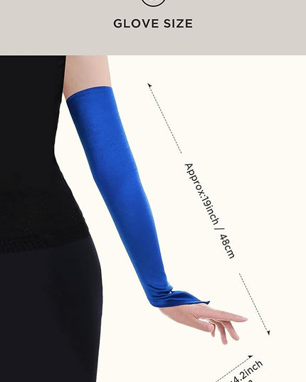 BABEYOND Long Opera Party 20s Satin Gloves Stretchy Adult Size Elbow Length