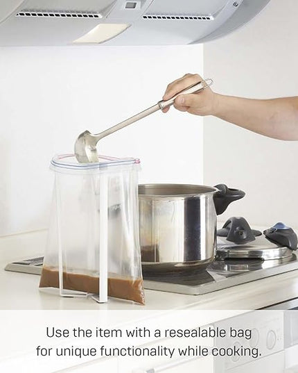 YAMAZAKI Home Tower Kitchen Multi Eco Stand - Multifunctional Plastic Bag Holder Bottle Dryer - Steel