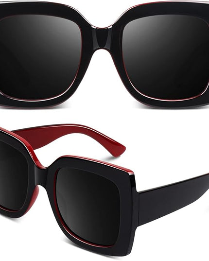 GQUEEN Oversized Square Frame Sunglasses Womens Retro Vintage Trendy Shades,S904