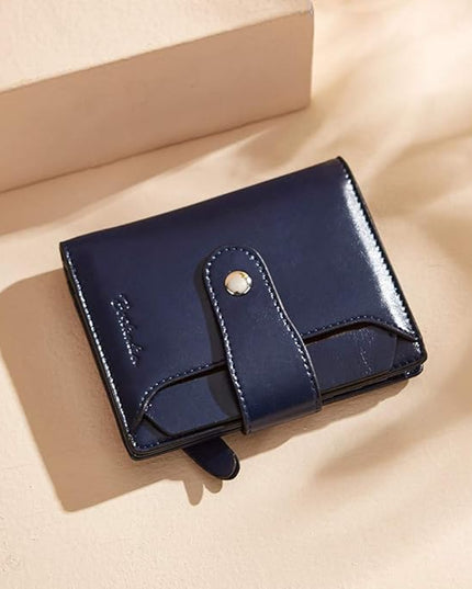BOSTANTEN Women Leather Wallet RFID Blocking Small Bifold Zipper Pocket Wallet Card Case Purse with ID Window