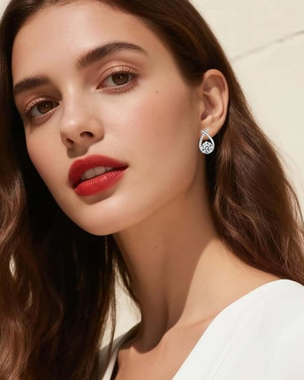 Moissanite Stud Earrings D Color VVS1 Moissanite Earrings 925 Sterling Silver 18K Gold Plated Friction Flat Bottom Mermaid Tail Earrings for Women