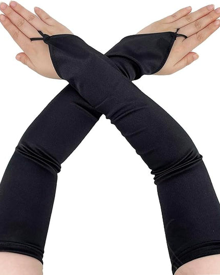 Fingerless Long Glove 1920s Satin Stretchy Elbow Length Opera Party Gloves