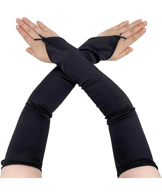 Fingerless Long Glove 1920s Satin Stretchy Elbow Length Opera Party Gloves