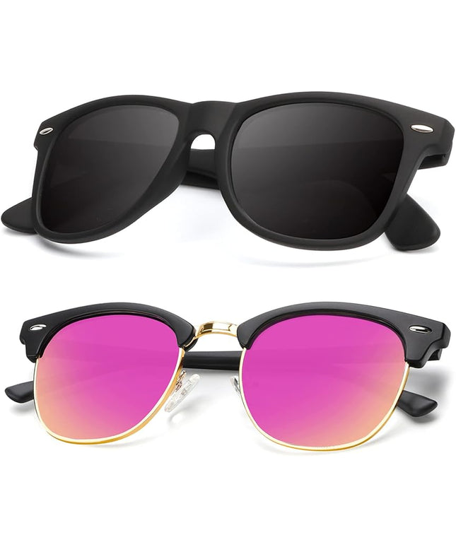 KALIYADI Polarized Sunglasses for Men and Women Semi-Rimless Frame Driving Sun glasses UV Blocking