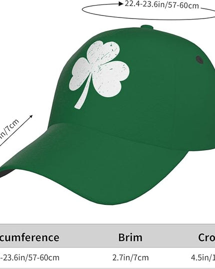 St. Patrick's Day Lucky Shamrock Hat Adjustable Irish Green Clover Baseball Cap Trucker Hat for Men Women