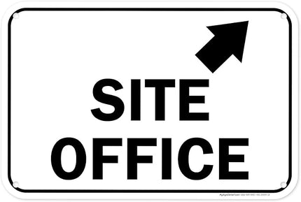 Site Office Up Right Arrow Sign, 12x18 Inches, 55 mil thick HDPS (high density polystyrene), Made in USA by My Sign Center