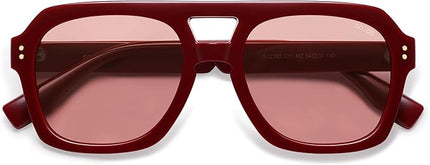 SOJOS Retro Thick Polarized Aviator Sunglasses for Women Men, Large Trendy Bold Square Pilot Shades SJ2385