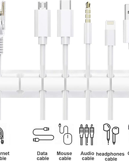 SOULWIT Cable Holder Clips, 3-Pack Cable Management Cord Organizer Clips Silicone Self Adhesive for Desktop USB Charging Cable Nightstand Power Cord Mouse Cable Wire PC Office Home