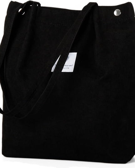 Corduroy Tote Bag Cute Tote Bags for Women Shoulder Bag with Inner Pocket for Work Beach Travel and Shopping Grocery