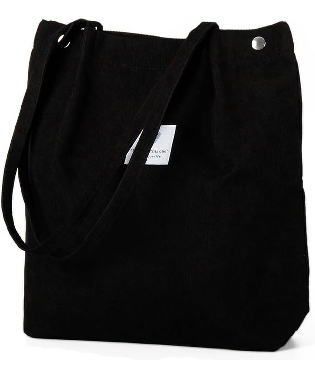 Corduroy Tote Bag Cute Tote Bags for Women Shoulder Bag with Inner Pocket for Work Beach Travel and Shopping Grocery
