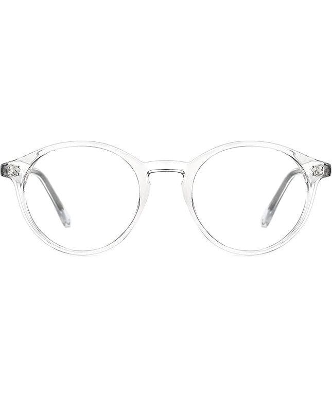 TIJN Blue Light Blocking Glasses Men Women Vintage Thick Round Rim Frame Eyeglasses