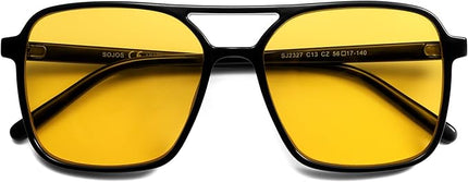 SOJOS Trendy Vintage Aviator Square Sunglasses For Womens Mens Retro 70s UV400 Women Sun Glasses SJ2327