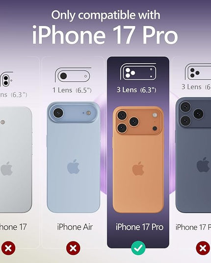 FireNova Magnetic for iPhone 17 Pro Case, Compatible with MagSafe, [Integrated Silicone Camera Control Button] [Camera Protection] Anti-Scratch Microfiber Lining Phone Case, 6.3", Clove Purple