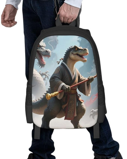 Warrior Dinosaur Notebook Backpack Fits 15 Inch Laptop Hiking Backpack Rucksack For Men Women