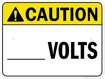 Caution Volts Sign, 18x24 Inches, Rust Free .063 Aluminum, Fade Resistant, Made in USA by My Sign Center