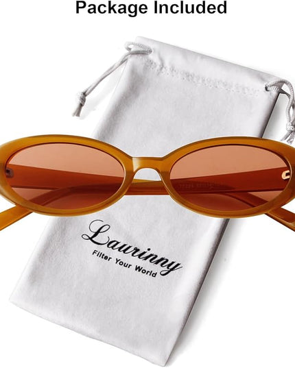 90s Sunglasses for Women Men Retro Small Oval Sunglasses