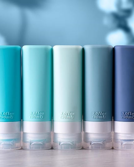 INSFIT Travel Bottles for Toiletries, TSA Approved 3oz Travel Size Toiletries, BPA Free Leak Proof Squeezable Silicone Tubes Travel Essentials for Shampoo Conditioner Lotion Soap