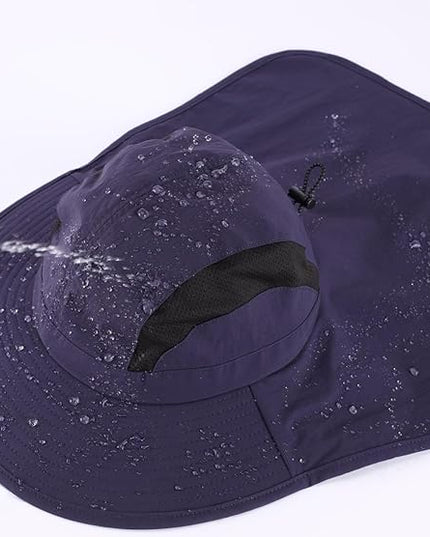 Home Prefer UPF 50+ Sun Hats for Men Women Wide Brim Fishing Hat with Neck Flap UV Protection Sunblock Safari Bucket Hat