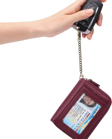 GOIACII Small Genuine Leather Wallet for Women, RFID Blocking Card Holder Wallet