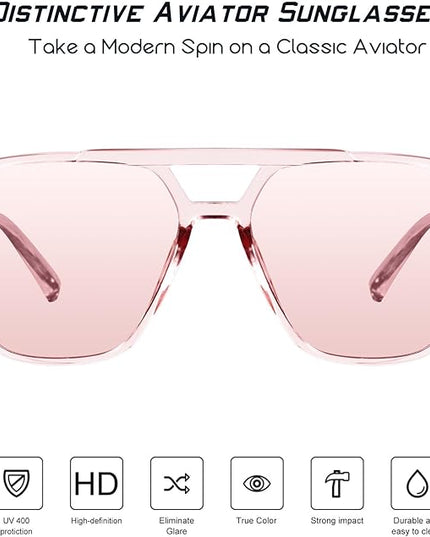 mosanana Oversized Aviator Sunglasses for Women and Men with Polarized Lens MS52243