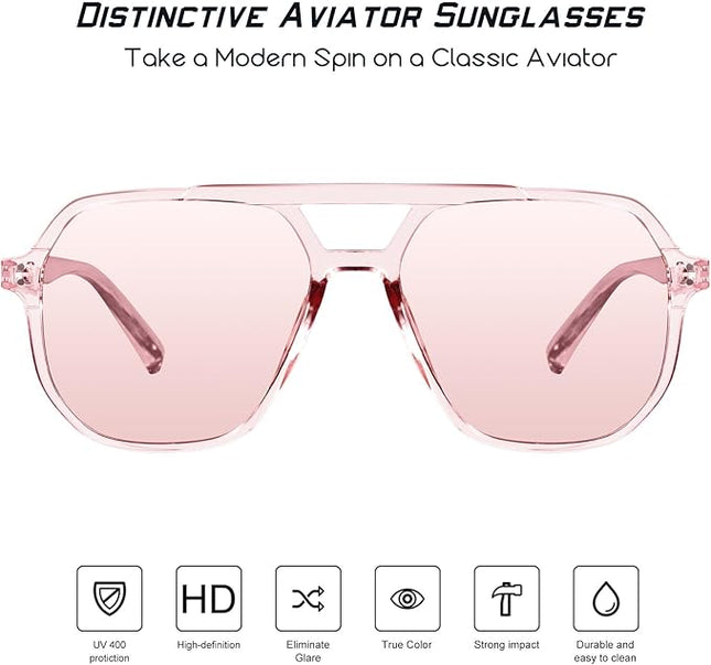 mosanana Oversized Aviator Sunglasses for Women and Men with Polarized Lens MS52243