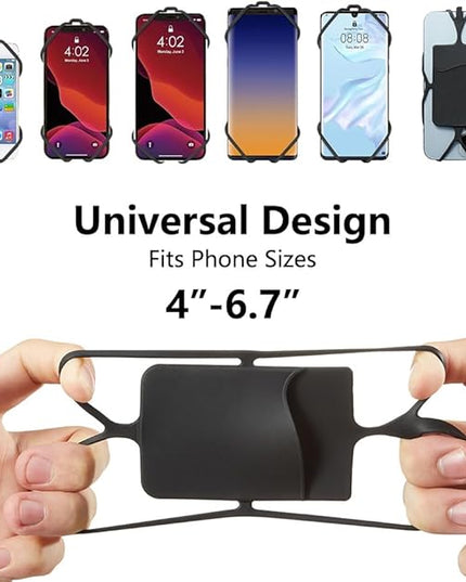 2 Packs Cell Phone Lanyard Crossbody Adjustable Neck Phone Holder with Card Pocket, Universal Silicone Neck Strap Phone Lanyards for Around the Neck Compatible with Most Smartphones