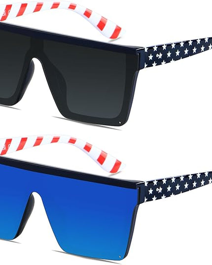 LYZOIT Square Oversized Sunglasses for Women Men Big Flat Top Fashion Shield Large UV Protection Rimless Shades