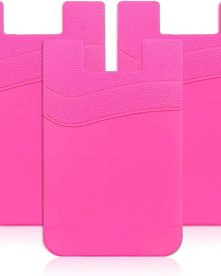 Senose Phone Card Holder, 3 Pack Phone Wallet Stick On Back of Cellphones Credit ID Card Sleeve, Strong Adhesive Cellphone Wallet Compatible for iPhone, Android & Most Smartphones
