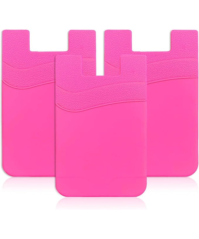 Senose Phone Card Holder, 3 Pack Phone Wallet Stick On Back of Cellphones Credit ID Card Sleeve, Strong Adhesive Cellphone Wallet Compatible for iPhone, Android & Most Smartphones