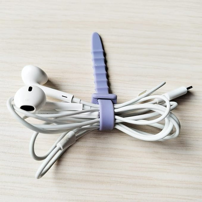 Silicone Zip Ties, Reusable Zip Ties, Rubber Cable Ties Straps for Wire Management, Elastic Silicone Ties Cable Organizer for Home Office, Multicolor Cord Ties in Two Sizes 4.5" and 7.1" (5+5 Pcs)