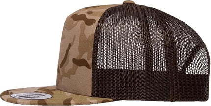 Yupoong 5-Panel YP Classic Trucker Cap | High Profile Flat Visor Snapback | OSFM | Bulk Packs Available