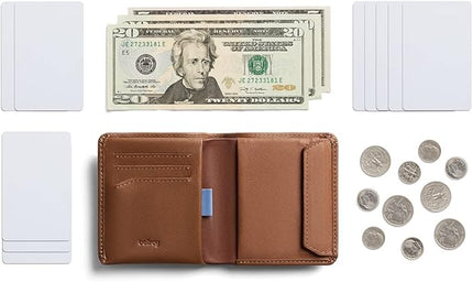 Bellroy Coin Wallet (Slim Coin Wallet, Bifold Leather Design, Holds 4-8 Cards, Magnetic Closure Coin Pouch)