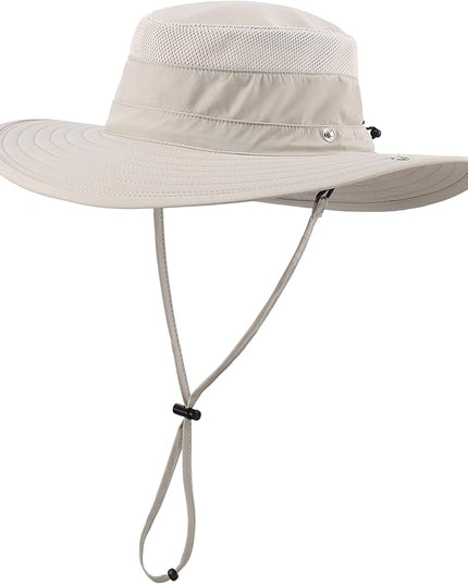 Connectyle Sun Hat for Men Women Breathable UPF 50+ Safari Hat for Fishing Hiking Gardening Adjustable Wide Brim Bucket Hats