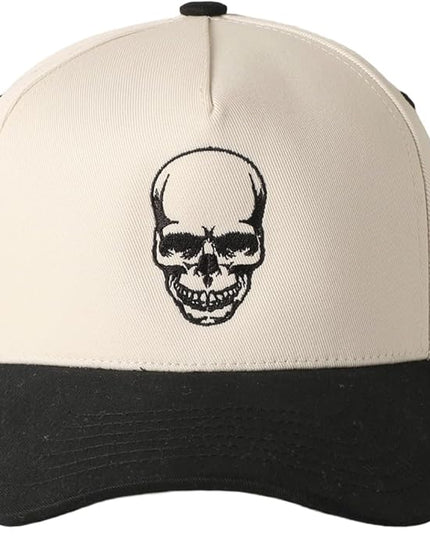 MIRMARU Two-Tone Vintage Canvas Trucker Hats for Men & Women, Adjustable Size Baseball Caps with Trendy Embroidered Design
