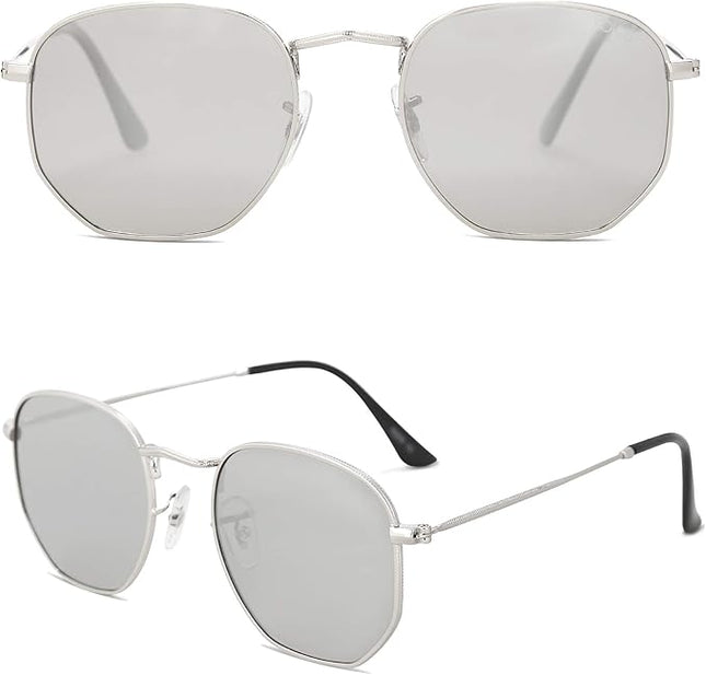SOJOS Square Polarized Sunglasses for Women Men Small Hexagonal Polygon Shades SJ1072