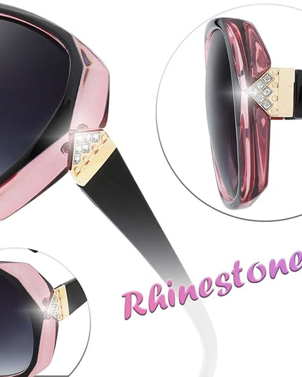 The Fresh Women's Oversized Square Jackie O Cat Eye Hybrid Butterfly Fashion Sunglasses - Exquisite Packaging