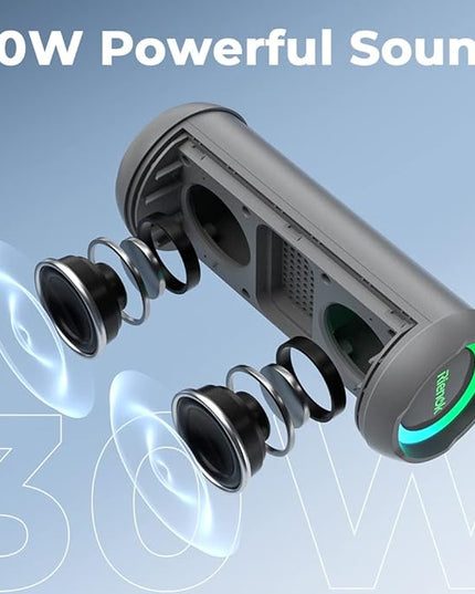 RIENOK Portable Bluetooth Speaker 30W Dual Pairing True Wireless Stereo HD Sound IPX7 Waterproof Outdoor Sport Shower Wireless Speaker Bluetooth 5.3 for Home Party