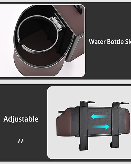 Back Seat Car Organizer,4 in 1 Multifunctional Car Back Seat Storage Box with Drink Cup Holder Tissue Box, for Hold Phone,Snacks, Drinks, Handbag