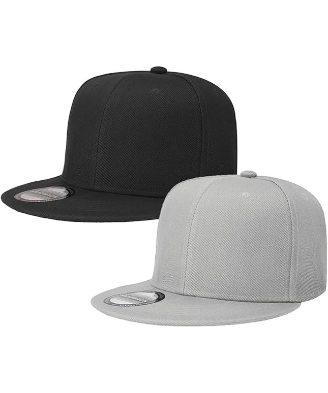 Classic Snapback Hat Cap Hip Hop Style Flat Bill Blank Solid Color Adjustable Size