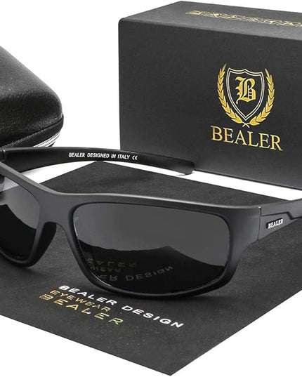 BEALER Polarized Sports Sunglasses for Men Lightweight TR90 Frame Sun Glasses Driving Cycling Fishing UV Protection Shades